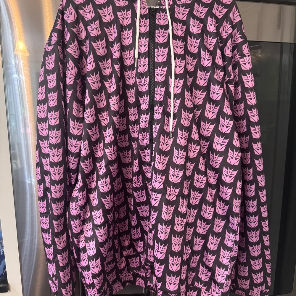 Custom Fully Lined Full Zip Transformers Decepticons Logo 3D Graphic Hoodie 2xl